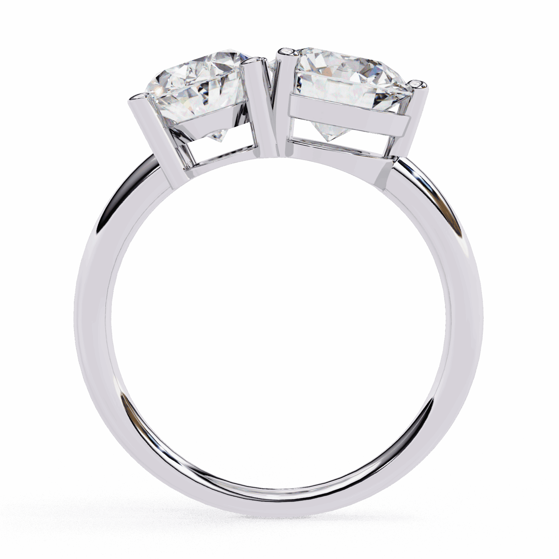 3.25 Carat Oval and Round Toi et Moi Solitaire in Moissanite | House of Estara