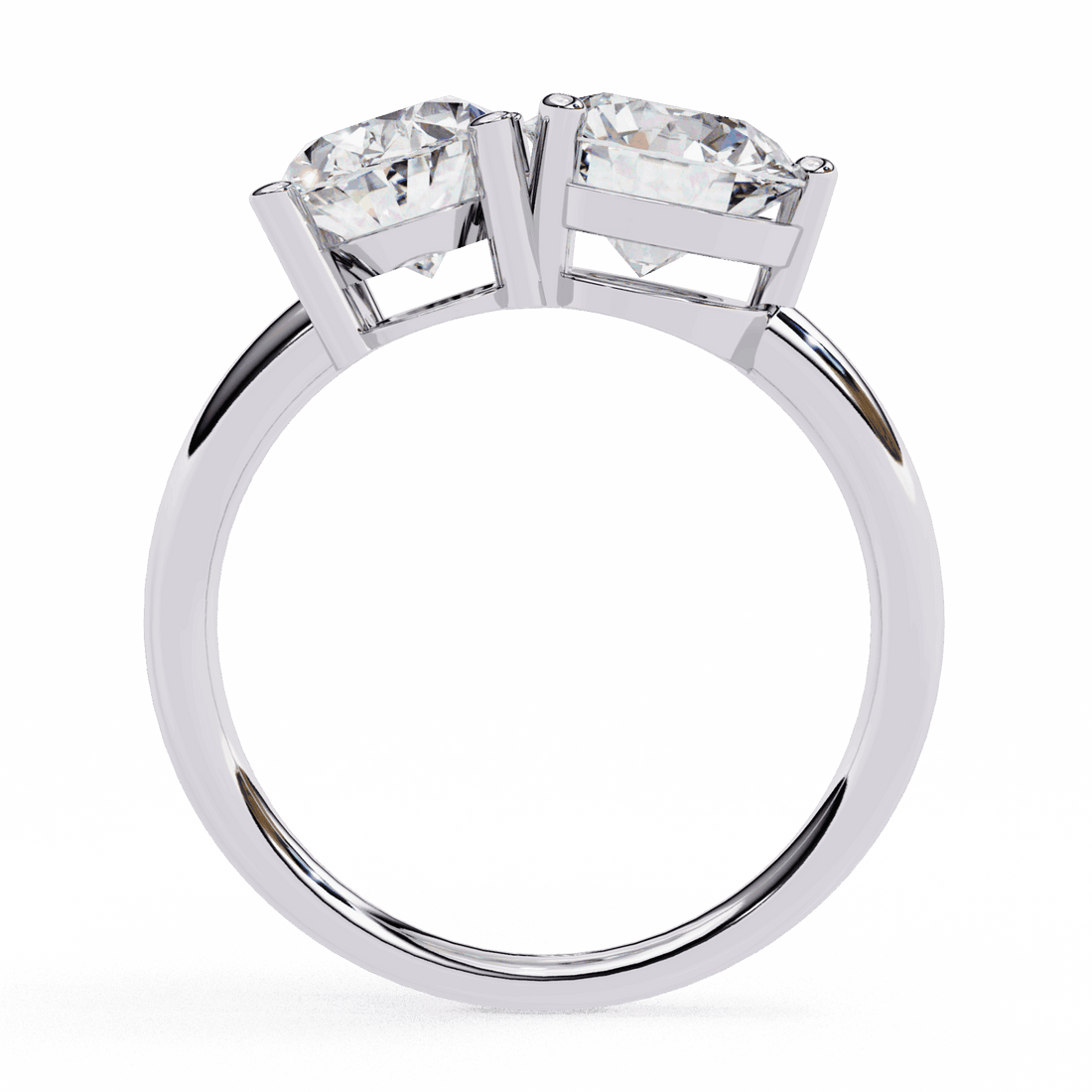 3.25 Carat Oval and Round Toi et Moi Solitaire in Moissanite | House of Estara