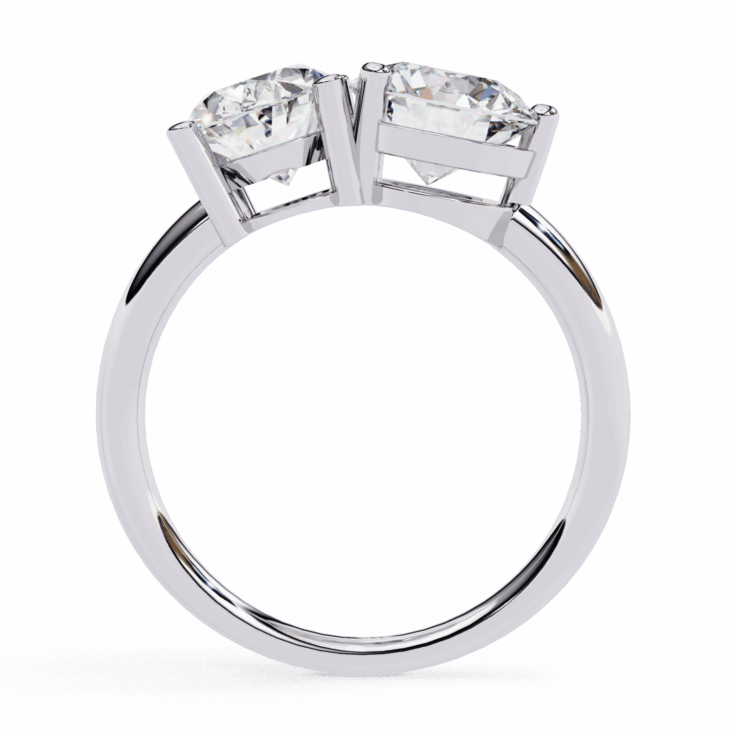 3.25 Carat Oval and Round Toi et Moi Solitaire in Moissanite | House of Estara