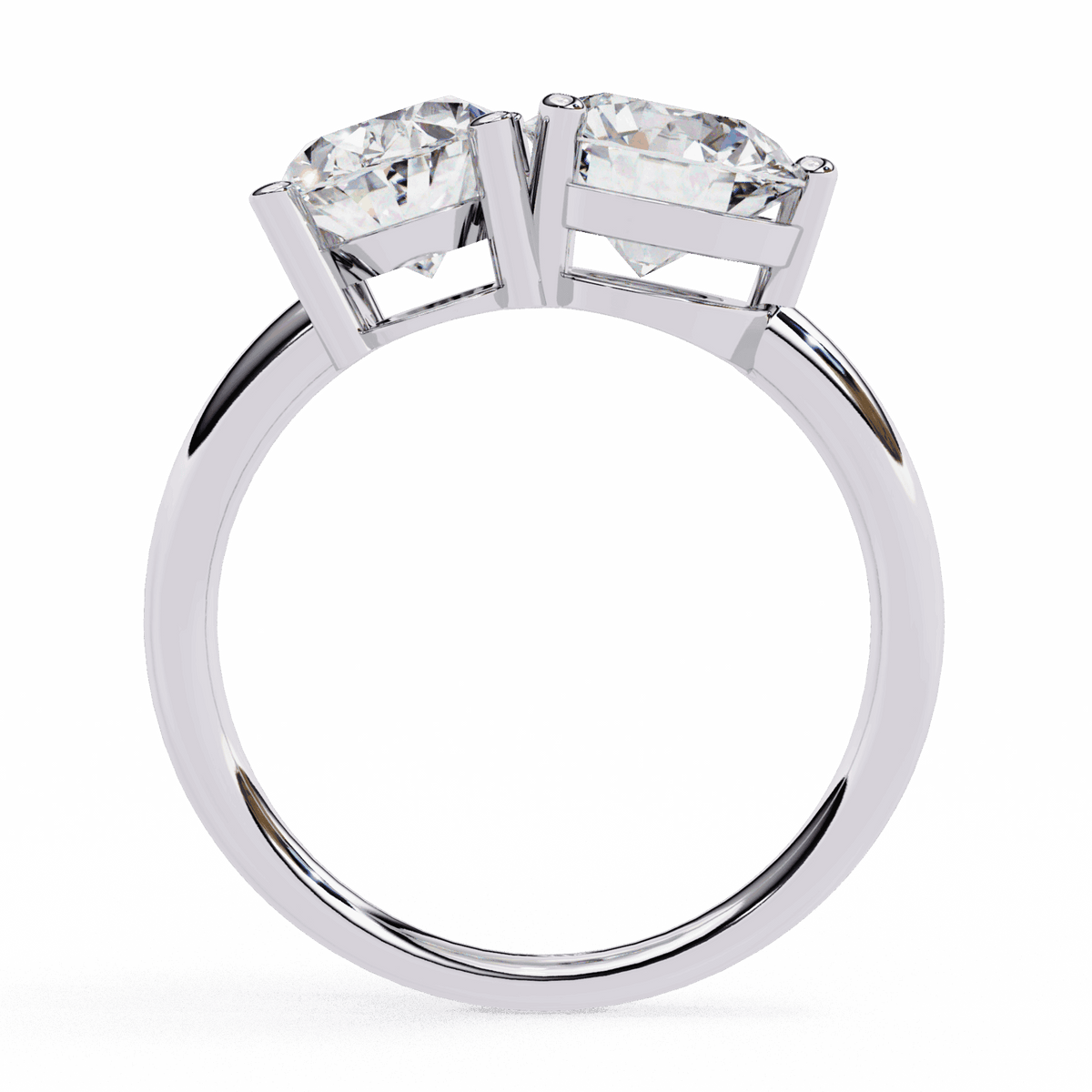 3.25 Carat Oval and Round Toi et Moi Solitaire in Moissanite | House of Estara