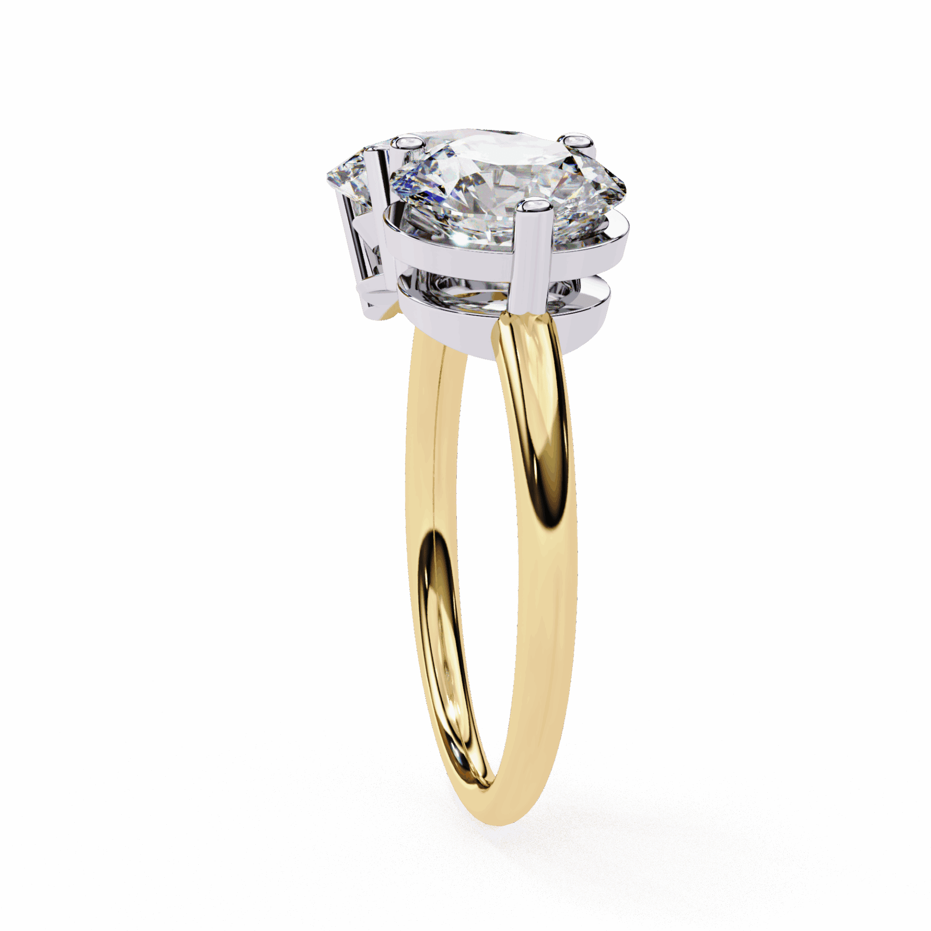 3.25 Carat Oval and Round Toi et Moi Solitaire in Moissanite | House of Estara