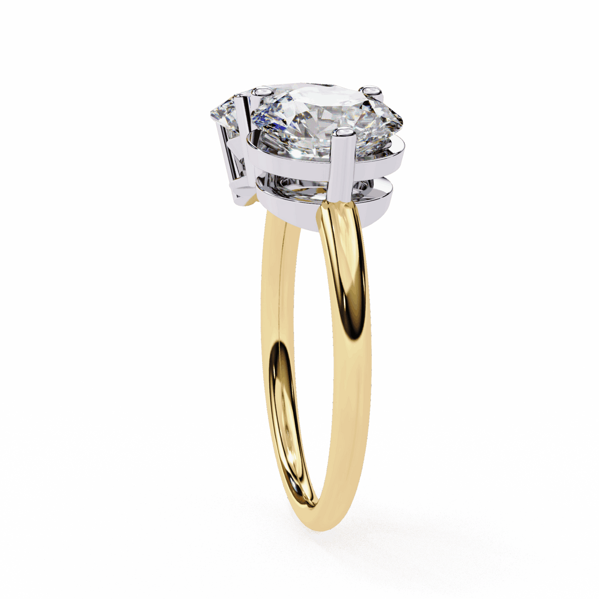 3.25 Carat Oval and Round Toi et Moi Solitaire in Moissanite | House of Estara