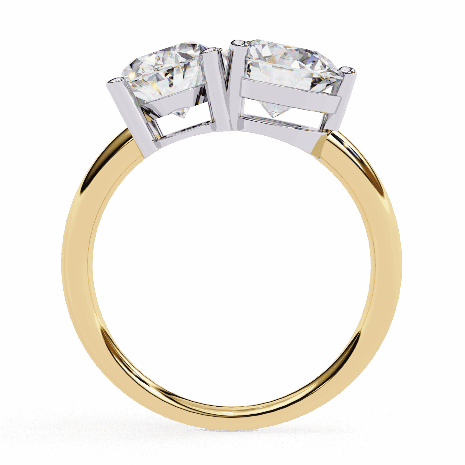3.25 Carat Oval and Round Toi et Moi Solitaire in Moissanite | House of Estara