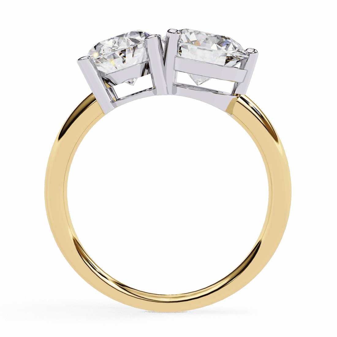 3.25 Carat Oval and Round Toi et Moi Solitaire in Moissanite | House of Estara