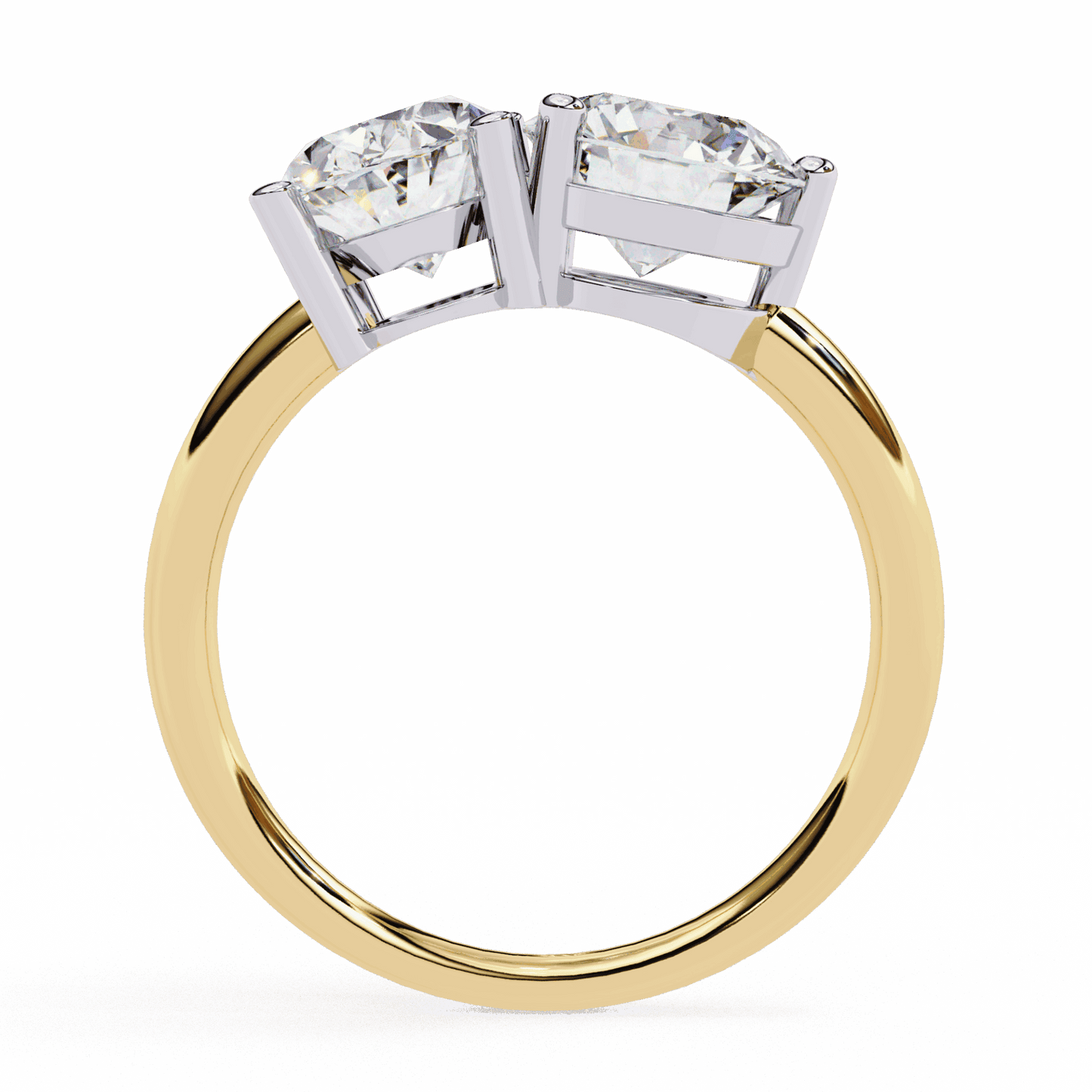 3.25 Carat Oval and Round Toi et Moi Solitaire in Moissanite | House of Estara