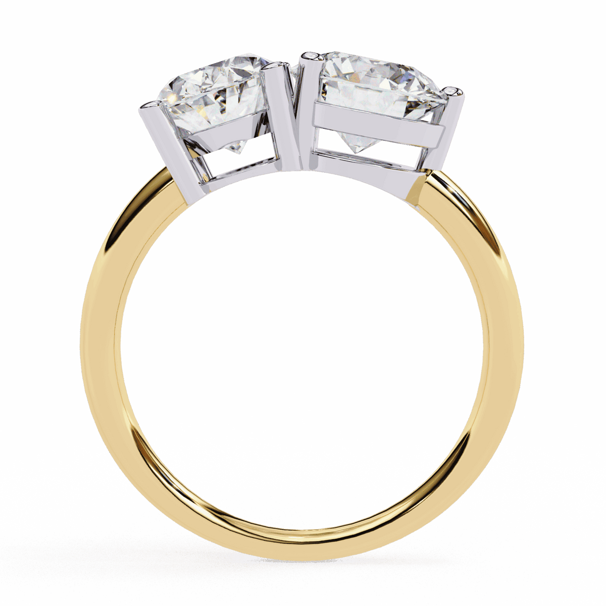 3.25 Carat Oval and Round Toi et Moi Solitaire in Moissanite | House of Estara