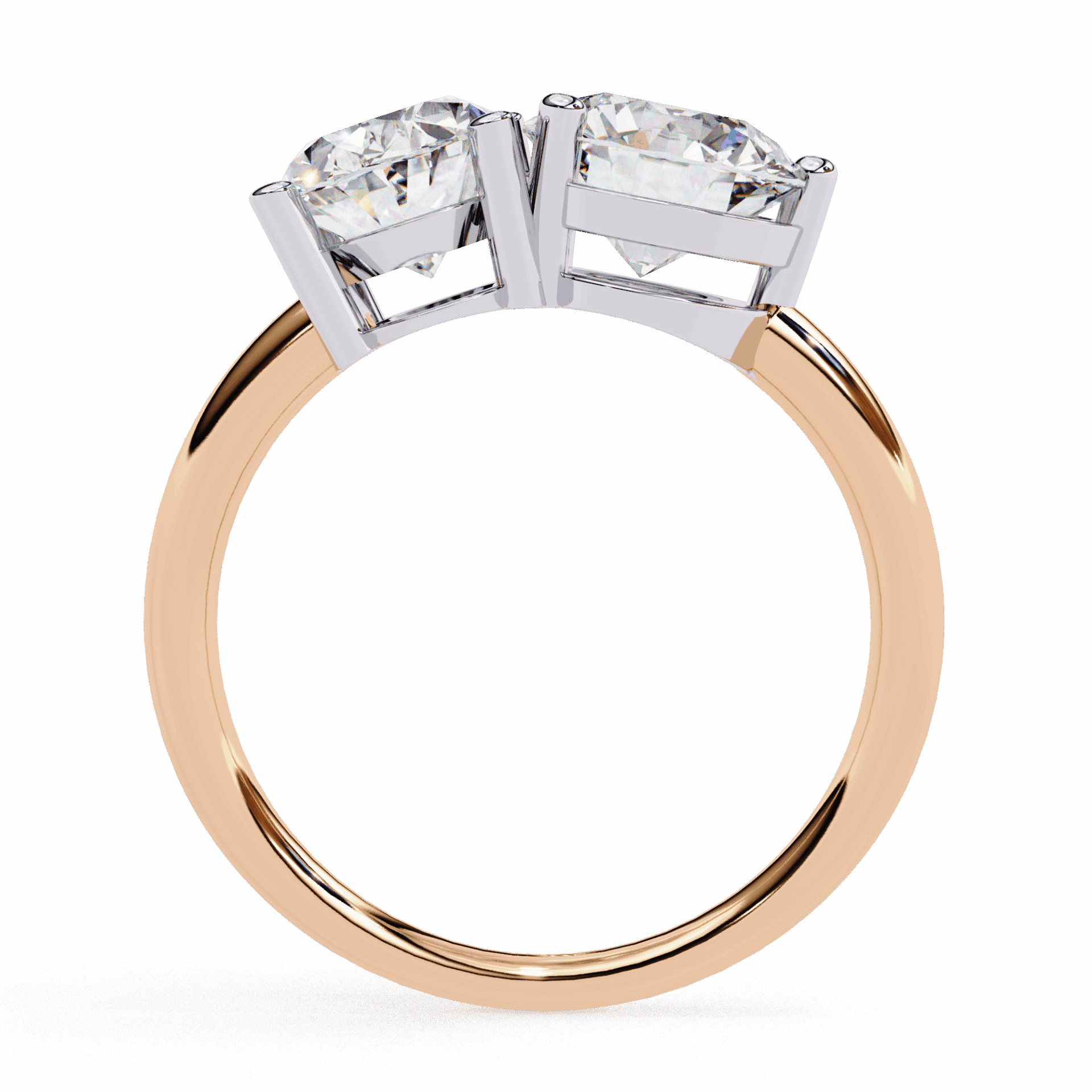 3.25 Carat Oval and Round Toi et Moi Solitaire in Moissanite | House of Estara