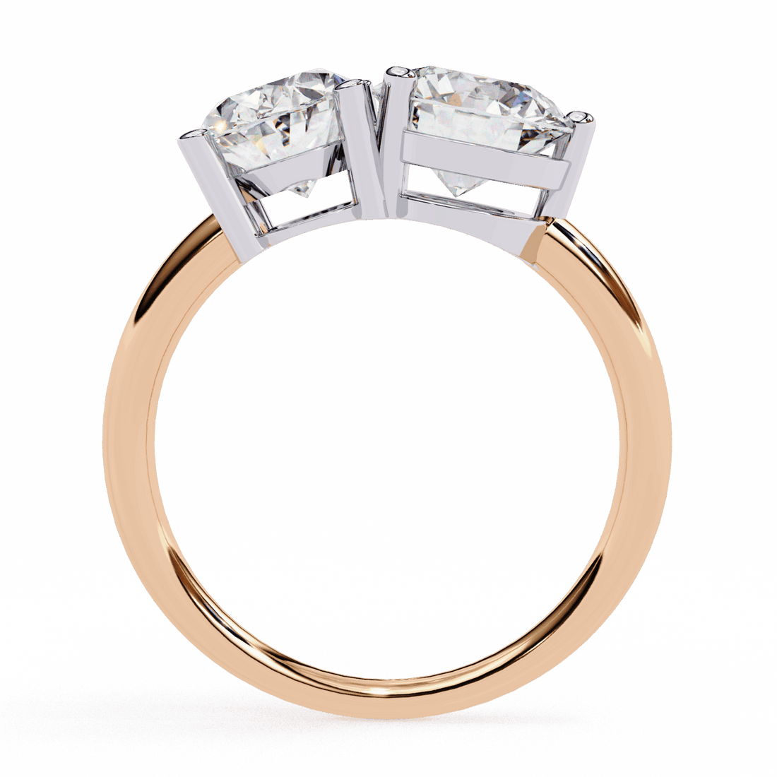 3.25 Carat Oval and Round Toi et Moi Solitaire in Moissanite | House of Estara