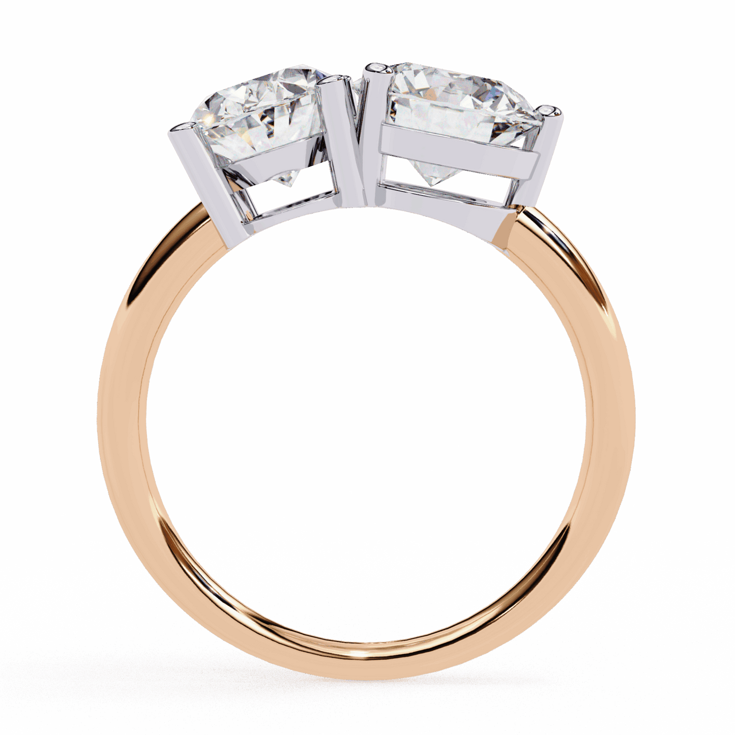 3.25 Carat Oval and Round Toi et Moi Solitaire in Moissanite | House of Estara