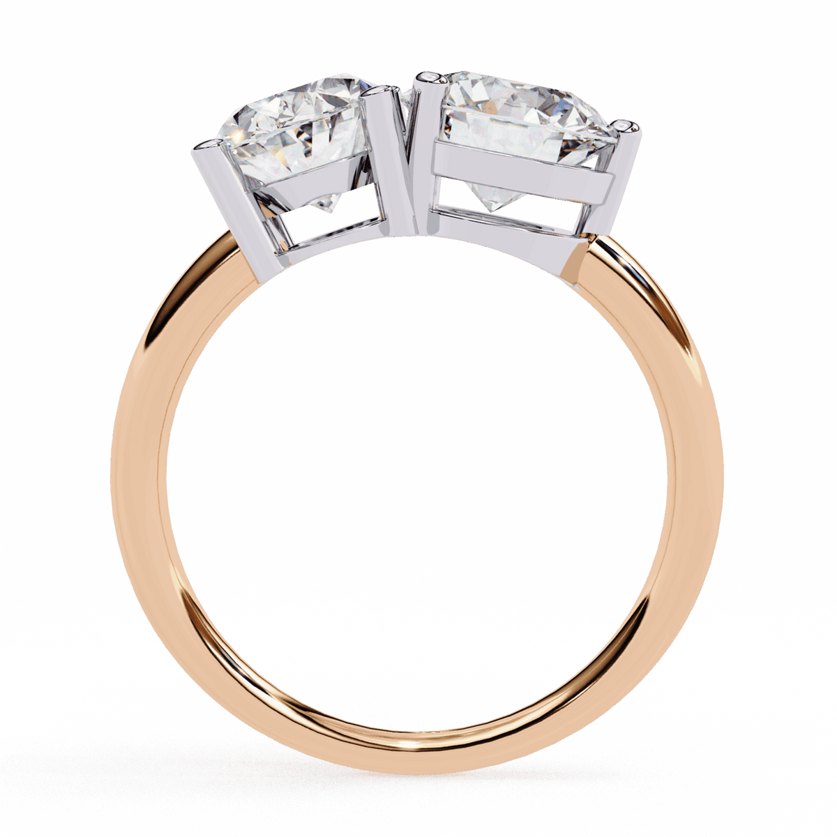 3.25 Carat Oval and Round Toi et Moi Solitaire in Moissanite | House of Estara
