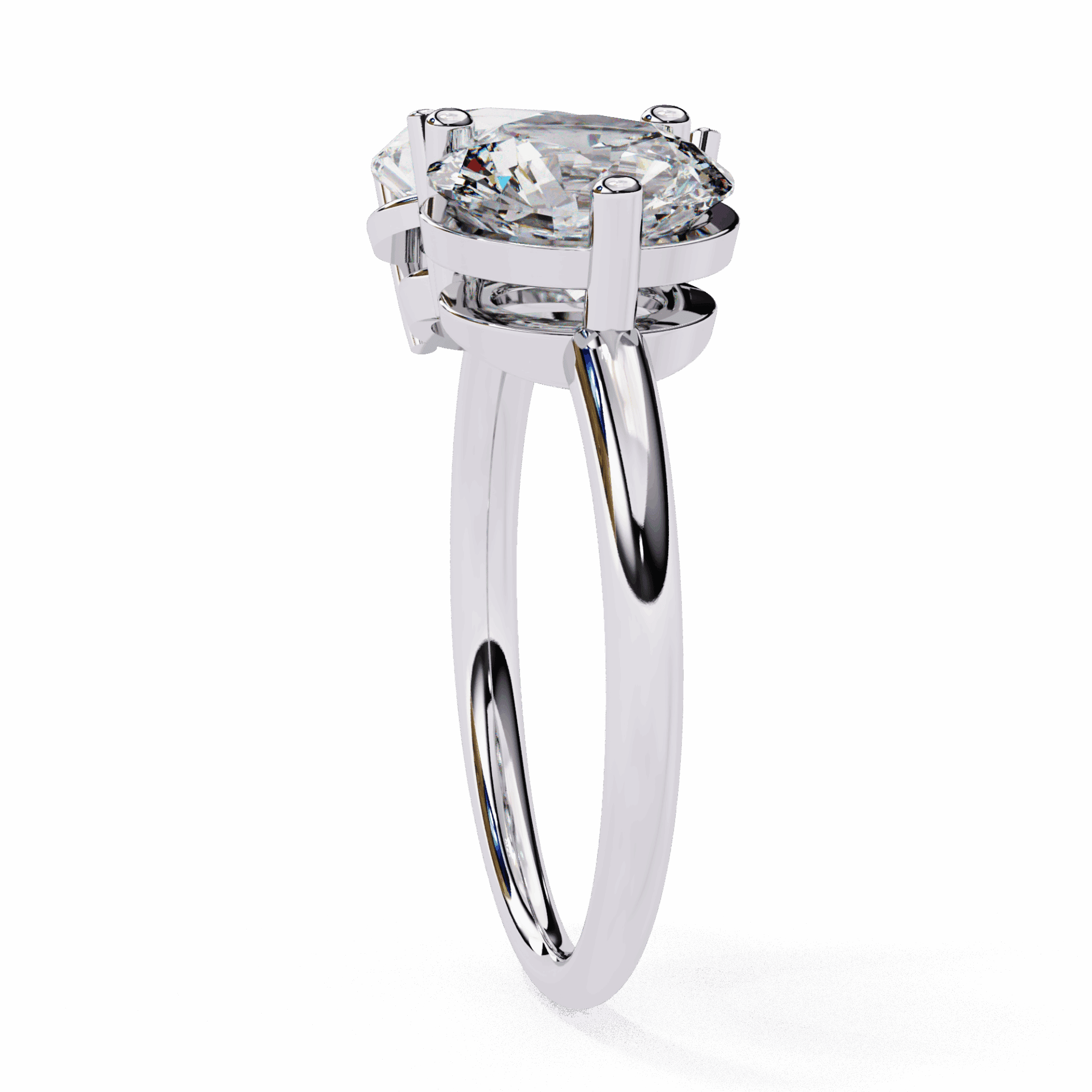 3.75 Carat Pear and Round Toi et Moi Solitaire in Moissanite | House of Estara