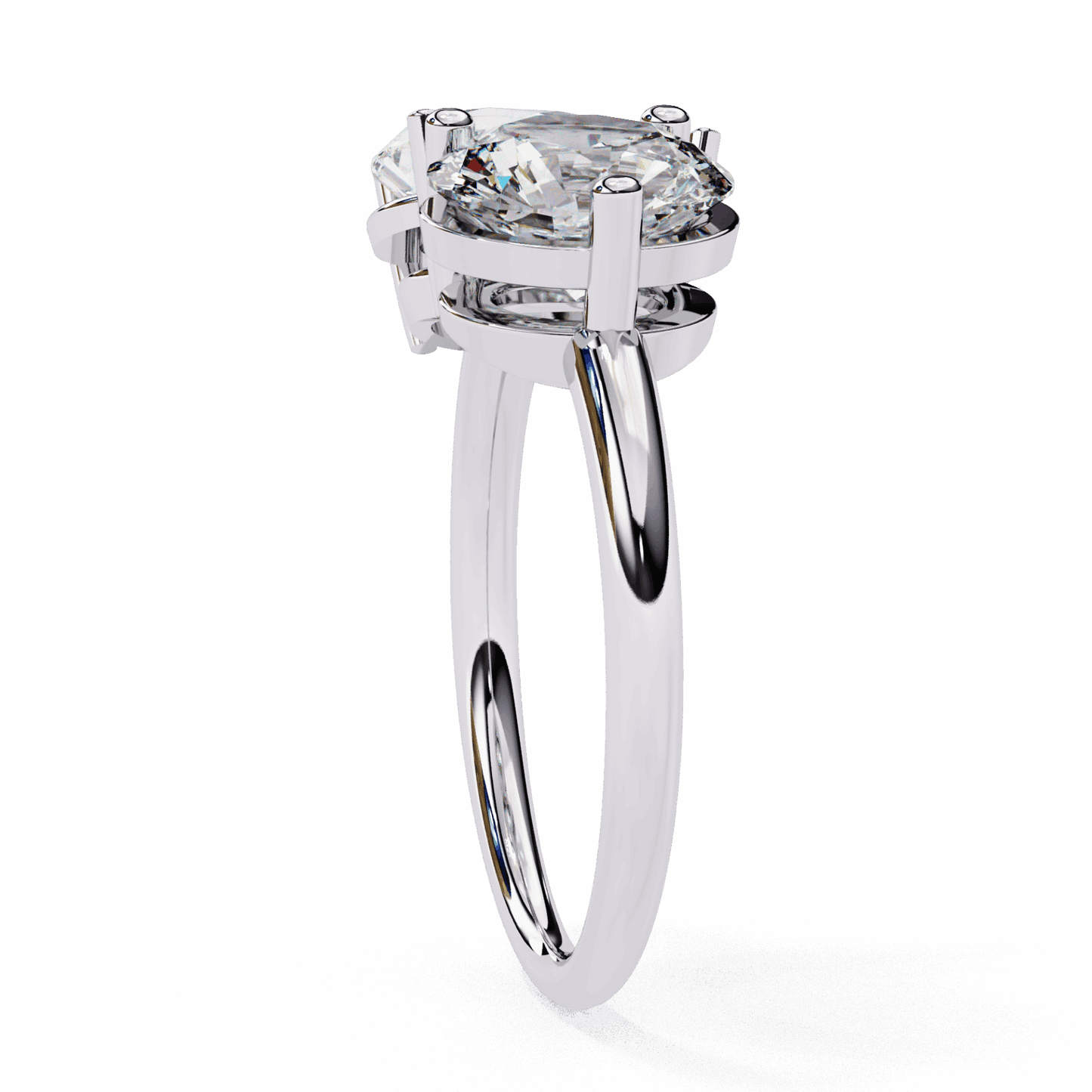 3.75 Carat Pear and Round Toi et Moi Solitaire in Moissanite | House of Estara