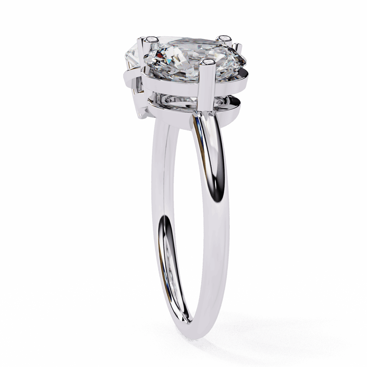 3.75 Carat Pear and Round Toi et Moi Solitaire in Moissanite | House of Estara