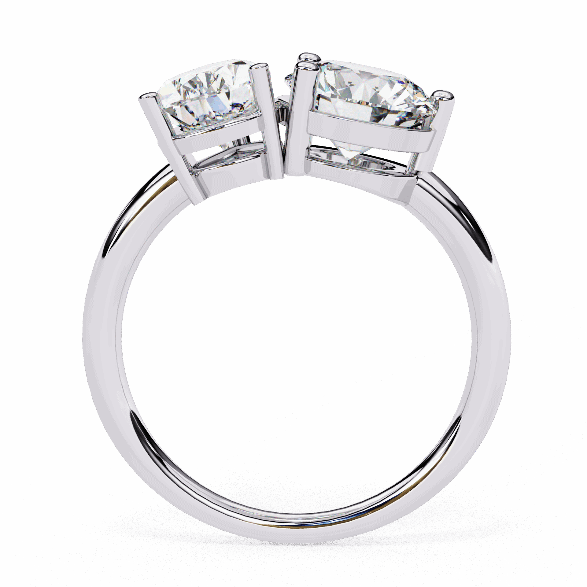 3.75 Carat Pear and Round Toi et Moi Solitaire in Moissanite | House of Estara
