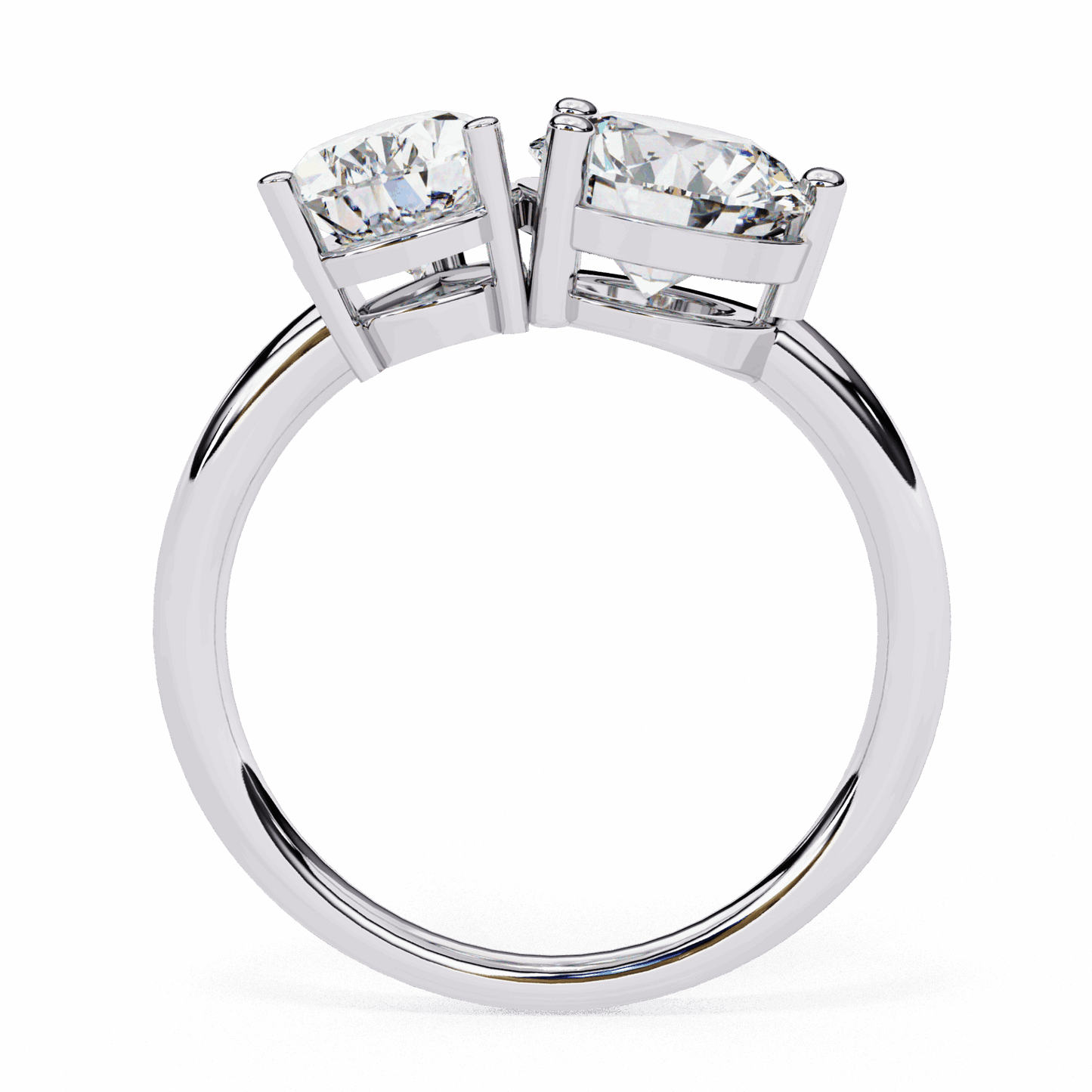 3.75 Carat Pear and Round Toi et Moi Solitaire in Moissanite | House of Estara