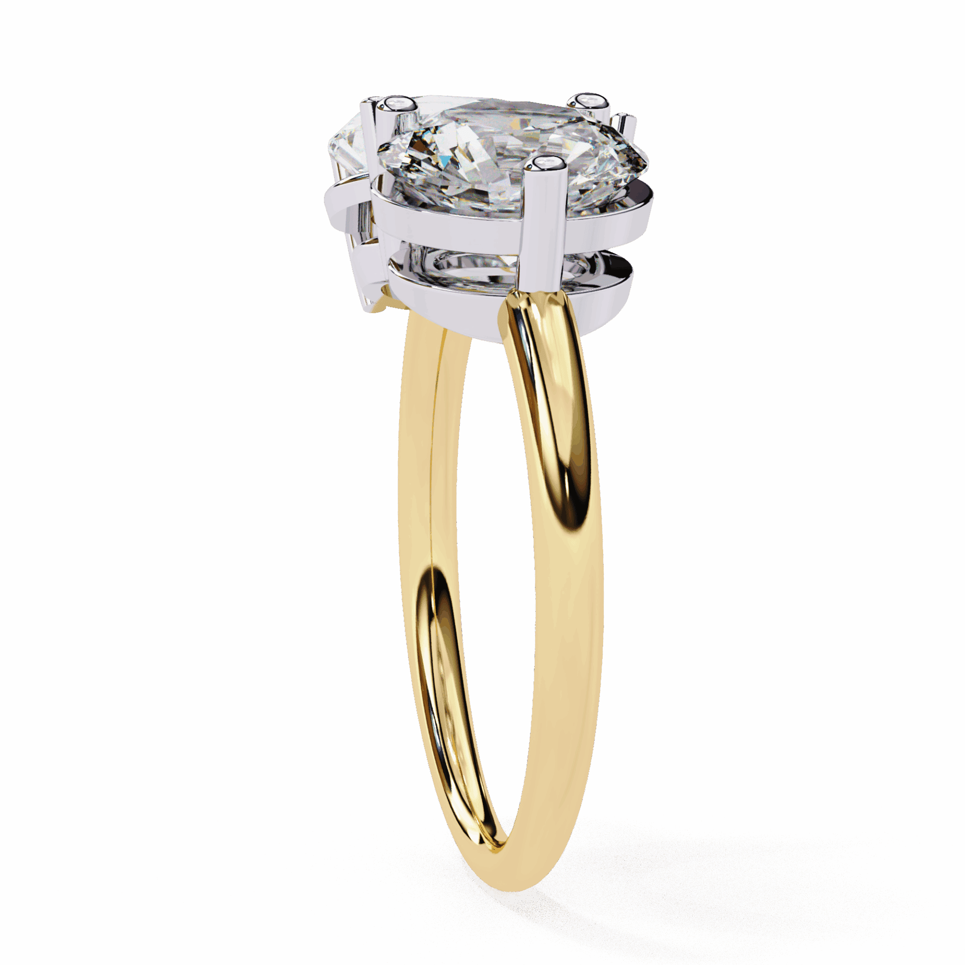 3.75 Carat Pear and Round Toi et Moi Solitaire in Moissanite | House of Estara