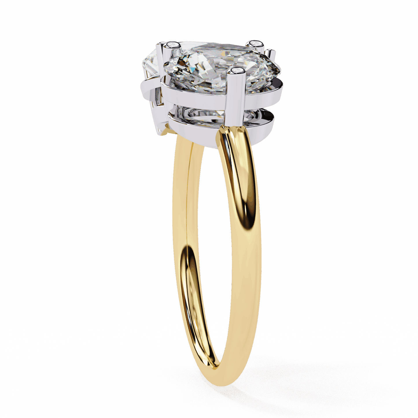 3.75 Carat Pear and Round Toi et Moi Solitaire in Moissanite | House of Estara
