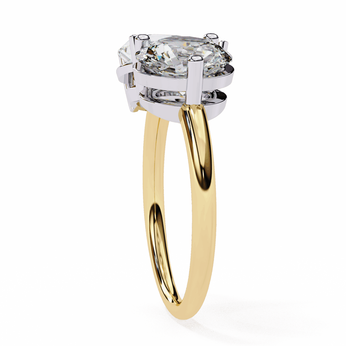 3.75 Carat Pear and Round Toi et Moi Solitaire in Moissanite | House of Estara