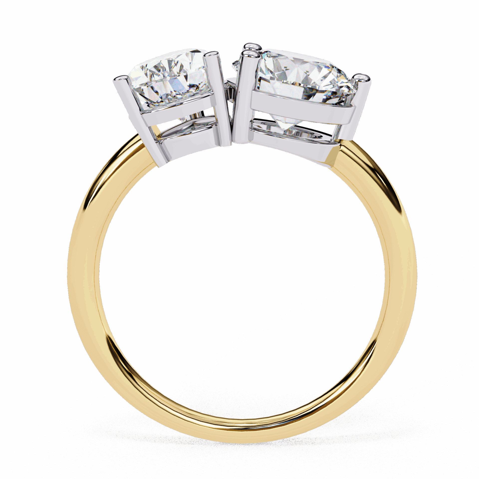 3.75 Carat Pear and Round Toi et Moi Solitaire in Moissanite | House of Estara