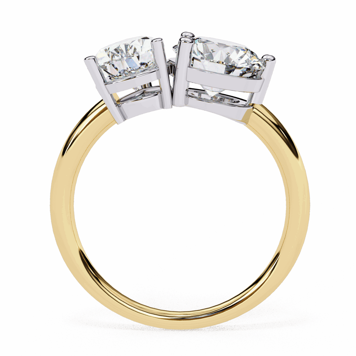 3.75 Carat Pear and Round Toi et Moi Solitaire in Moissanite | House of Estara