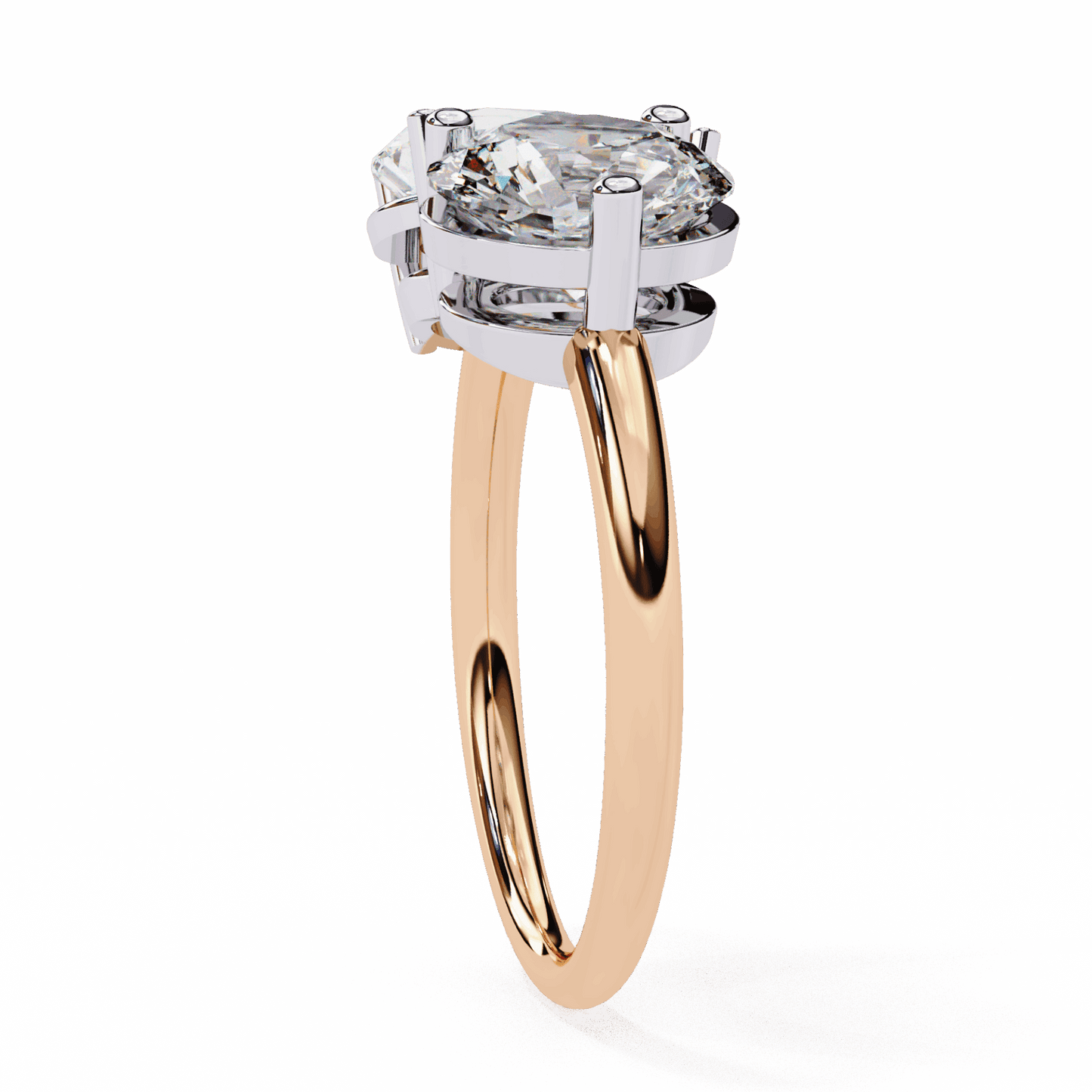 3.75 Carat Pear and Round Toi et Moi Solitaire in Moissanite | House of Estara