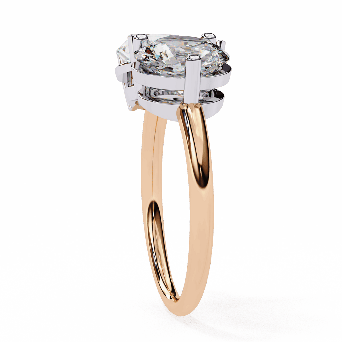 3.75 Carat Pear and Round Toi et Moi Solitaire in Moissanite | House of Estara