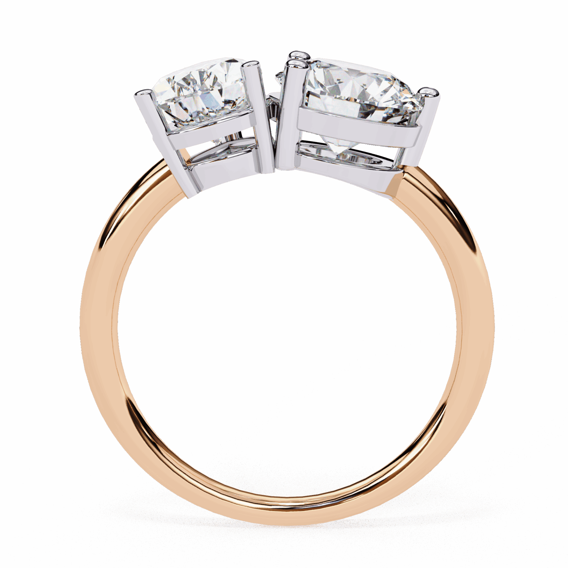 3.75 Carat Pear and Round Toi et Moi Solitaire in Moissanite | House of Estara