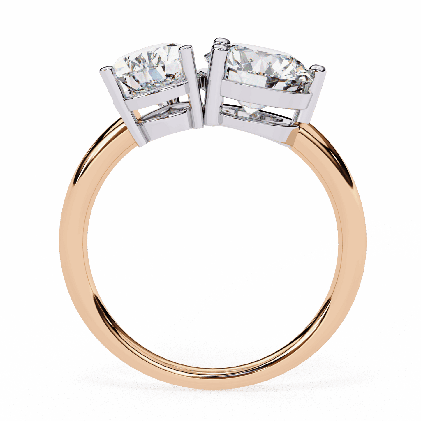 3.75 Carat Pear and Round Toi et Moi Solitaire in Moissanite | House of Estara