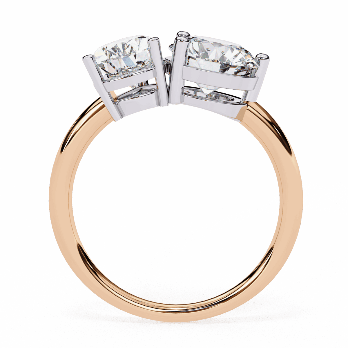 3.75 Carat Pear and Round Toi et Moi Solitaire in Moissanite | House of Estara