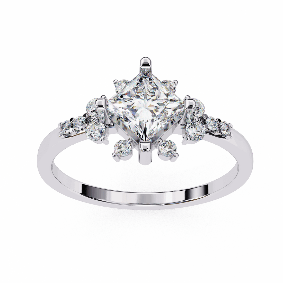 1 Carat Princess Refined Everyday Look Ring in Moissanite | House of Estara