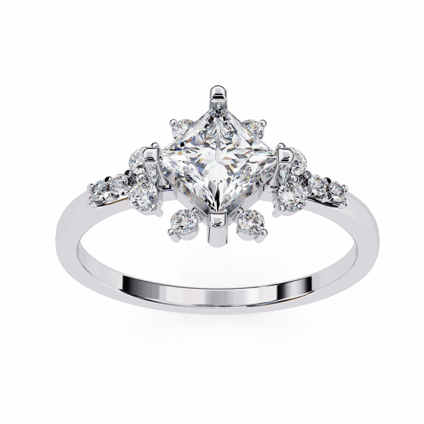1 Carat Princess Refined Everyday Look Ring in Moissanite | House of Estara