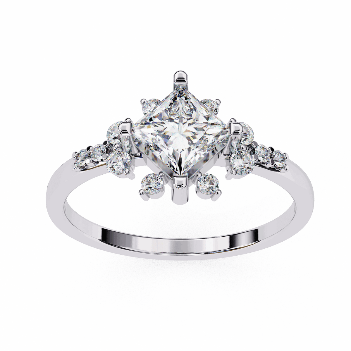 1 Carat Princess Refined Everyday Look Ring in Moissanite | House of Estara