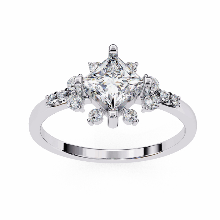 1 Carat Princess Refined Everyday Look Ring in Moissanite | House of Estara