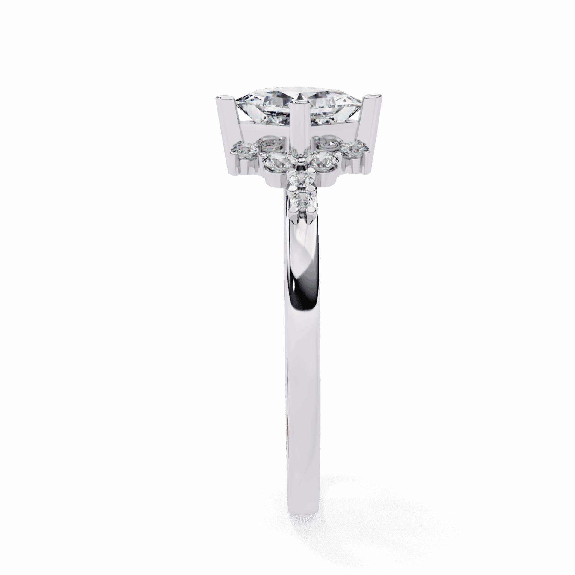 1 Carat Princess Refined Everyday Look Ring in Moissanite | House of Estara