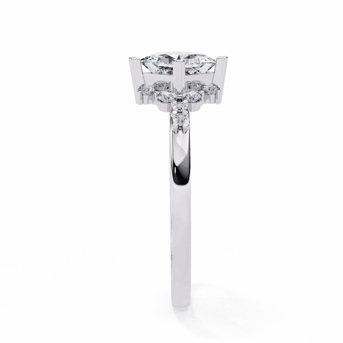 1 Carat Princess Refined Everyday Look Ring in Moissanite | House of Estara