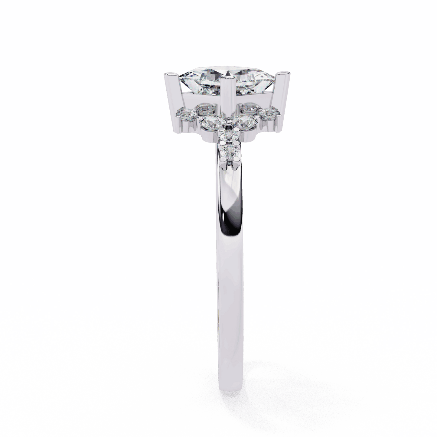 1 Carat Princess Refined Everyday Look Ring in Moissanite | House of Estara