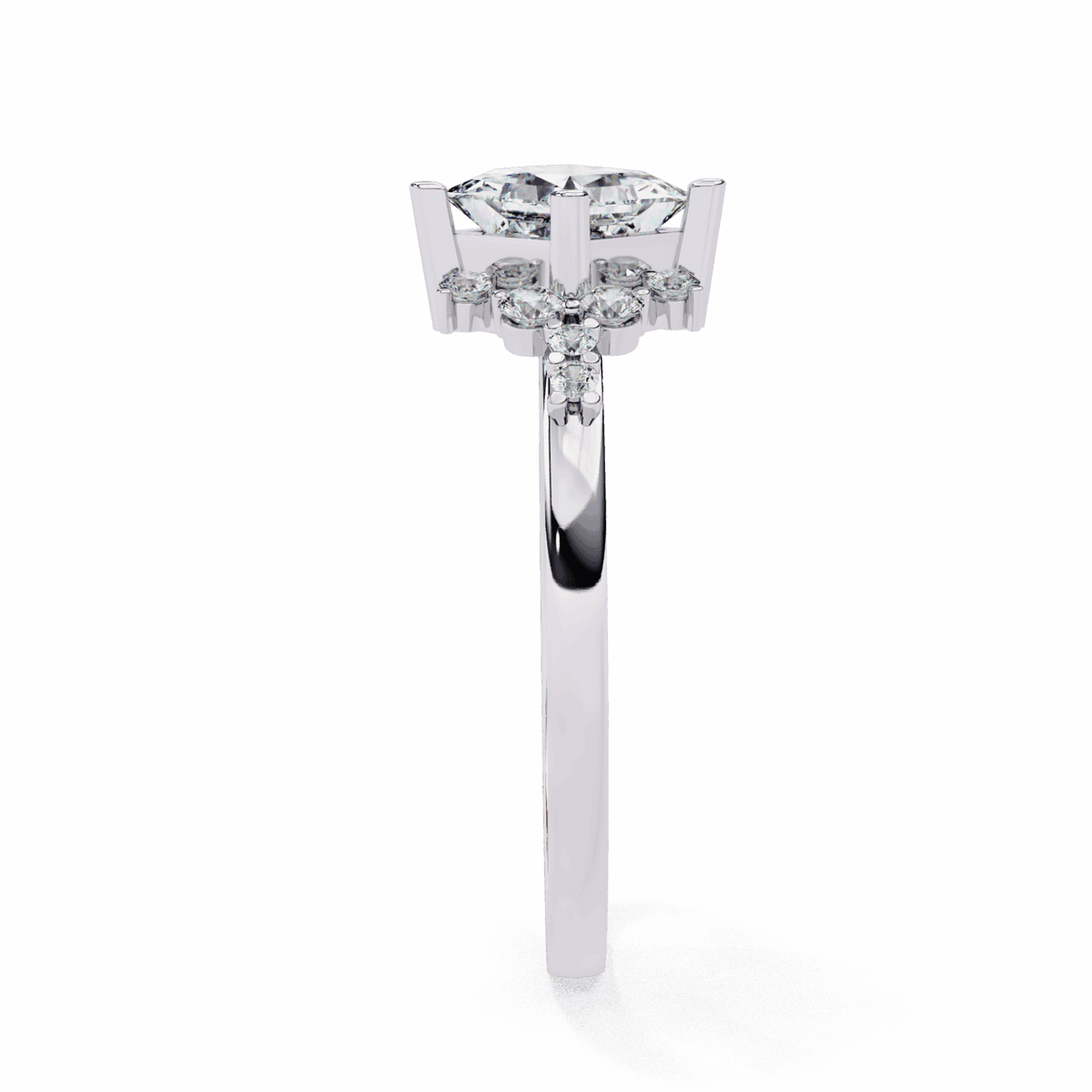 1 Carat Princess Refined Everyday Look Ring in Moissanite | House of Estara