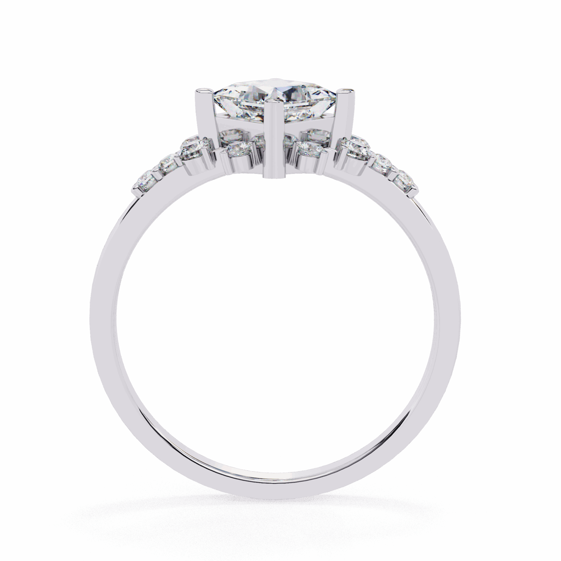 1 Carat Princess Refined Everyday Look Ring in Moissanite | House of Estara