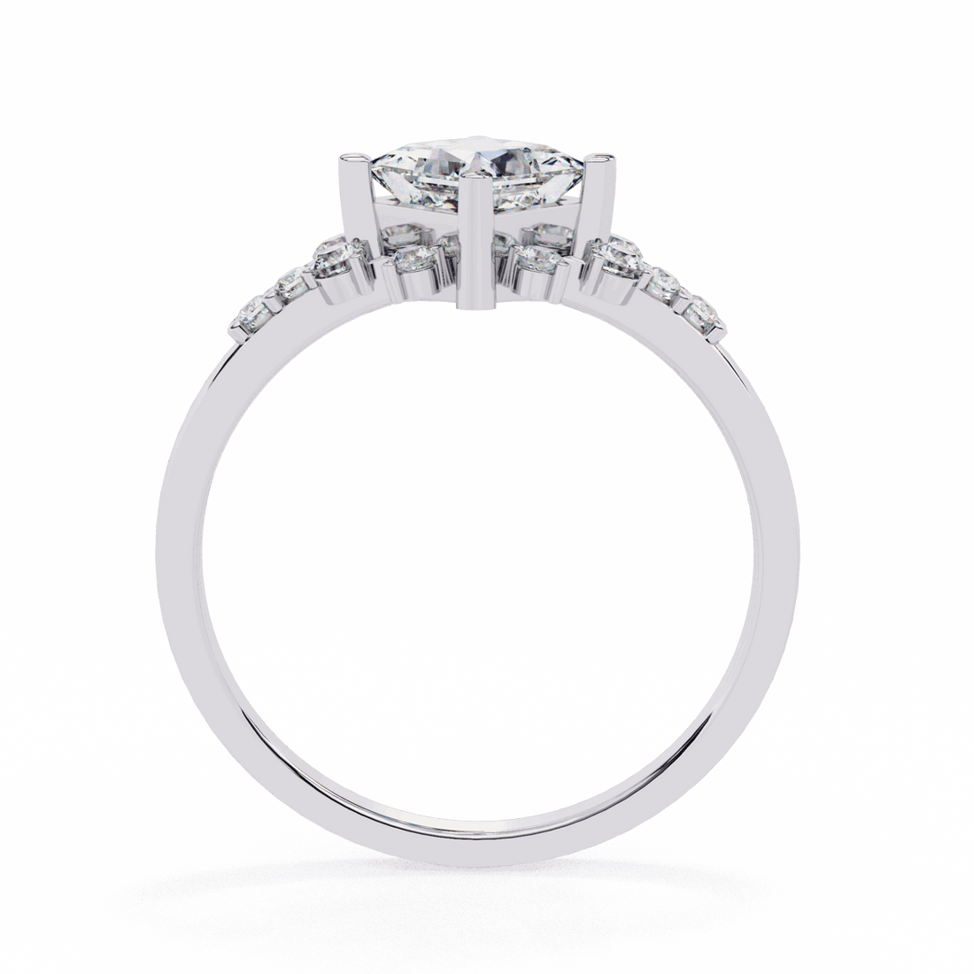 1 Carat Princess Refined Everyday Look Ring in Moissanite | House of Estara