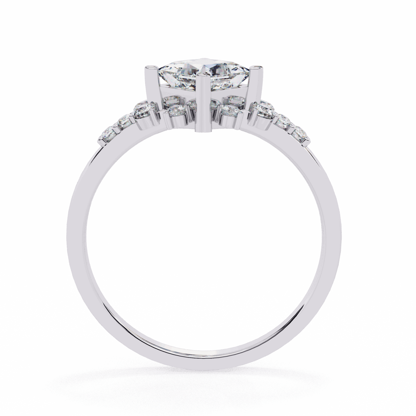 1 Carat Princess Refined Everyday Look Ring in Moissanite | House of Estara