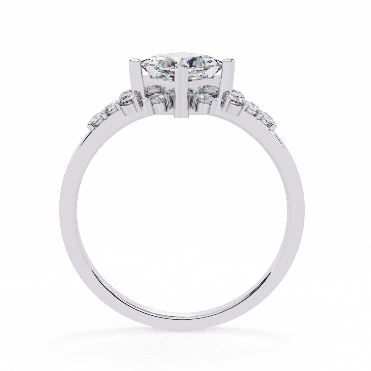 1 Carat Princess Refined Everyday Look Ring in Moissanite | House of Estara
