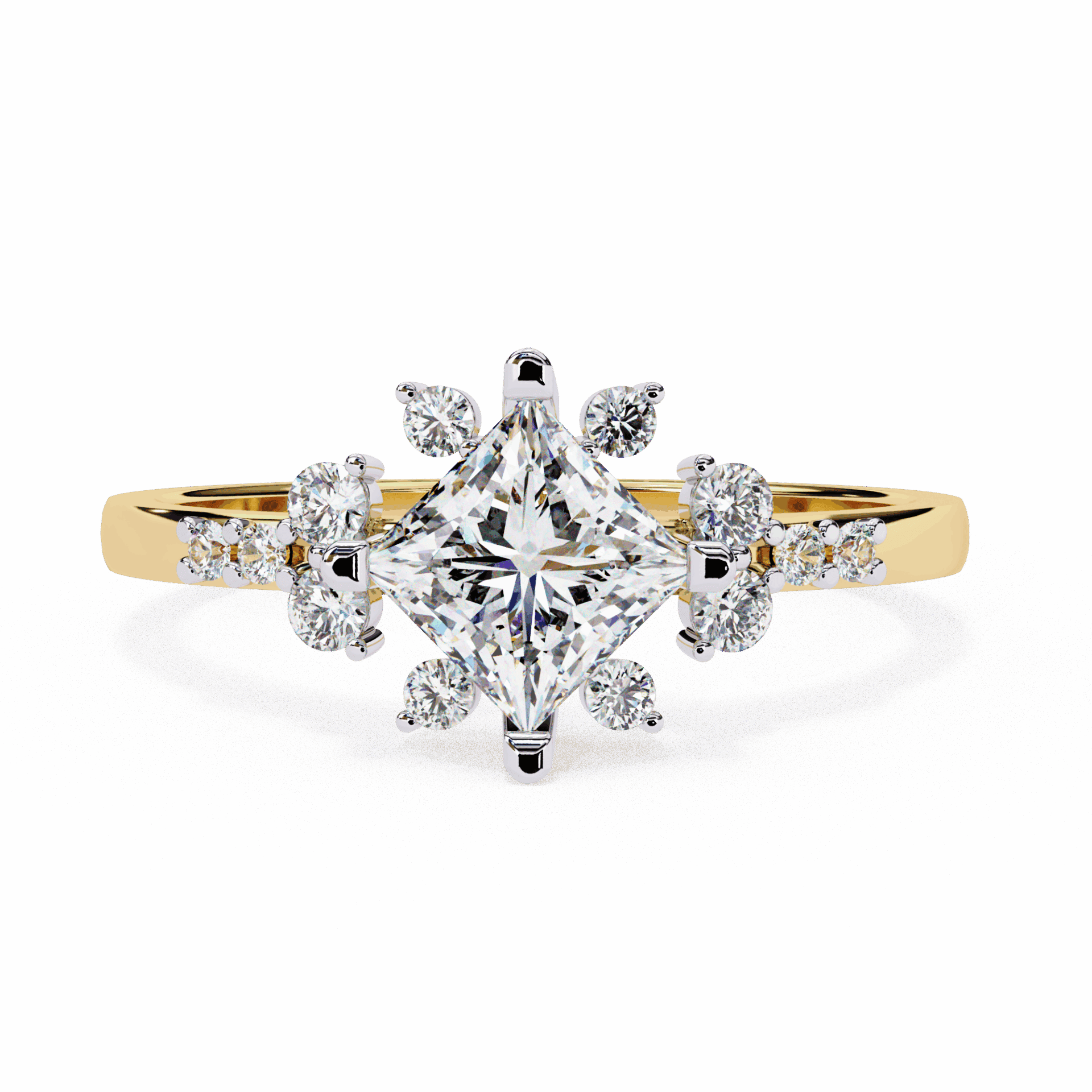 1 Carat Princess Refined Everyday Look Ring in Moissanite | House of Estara