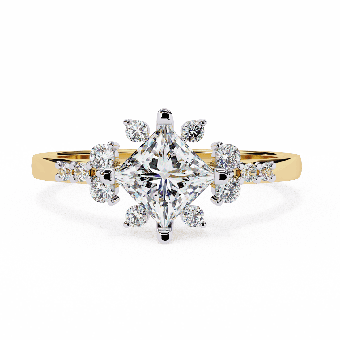 1 Carat Princess Refined Everyday Look Ring in Moissanite | House of Estara