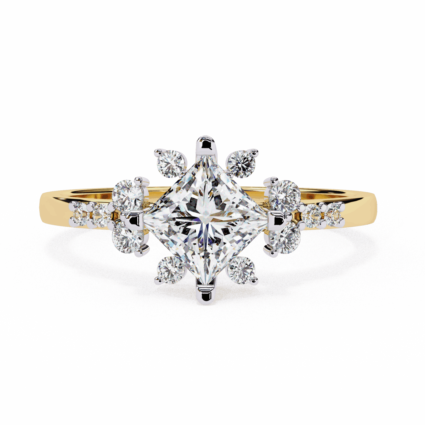 1 Carat Princess Refined Everyday Look Ring in Moissanite | House of Estara