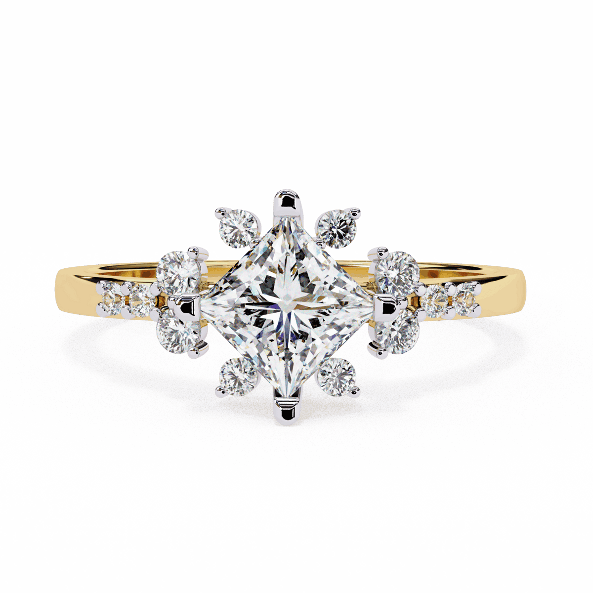 1 Carat Princess Refined Everyday Look Ring in Moissanite | House of Estara