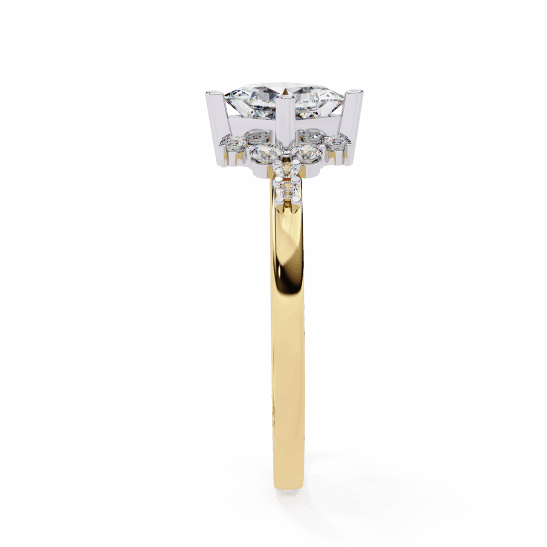 1 Carat Princess Refined Everyday Look Ring in Moissanite | House of Estara