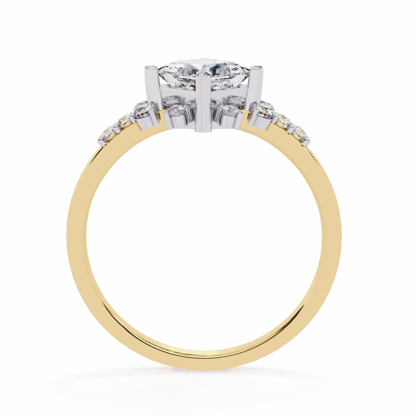 1 Carat Princess Refined Everyday Look Ring in Moissanite | House of Estara
