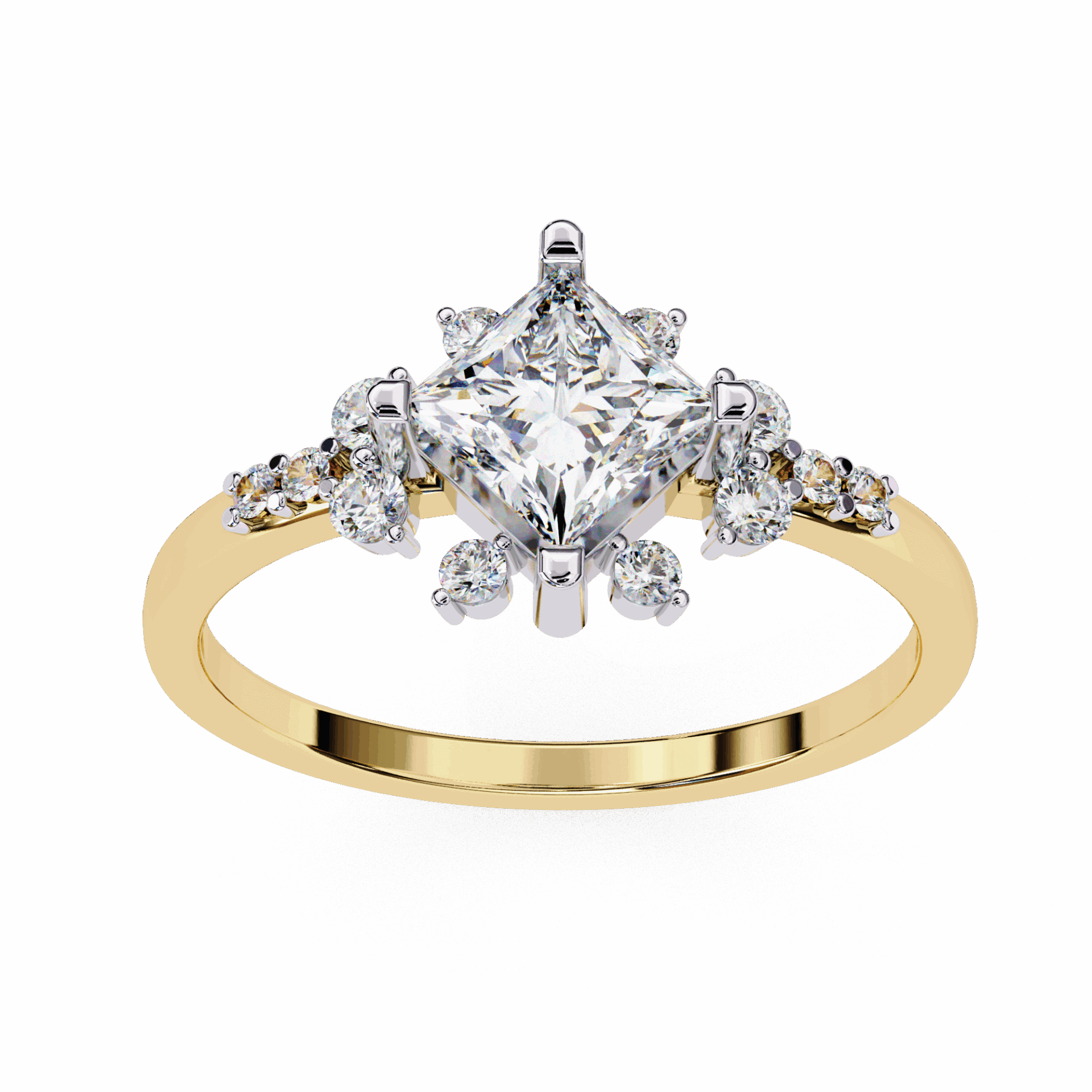 1 Carat Princess Refined Everyday Look Ring in Moissanite | House of Estara