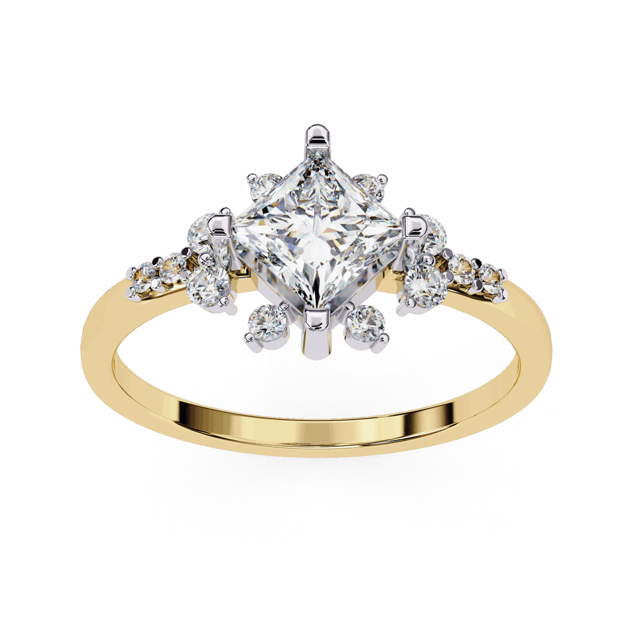 1 Carat Princess Refined Everyday Look Ring in Moissanite | House of Estara
