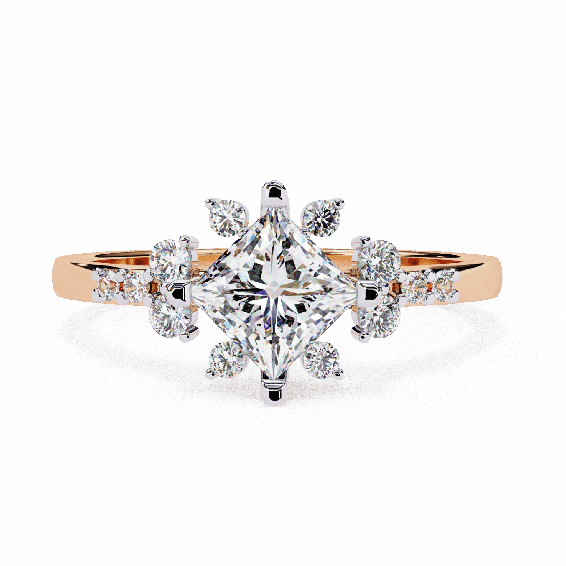 1 Carat Princess Refined Everyday Look Ring in Moissanite | House of Estara
